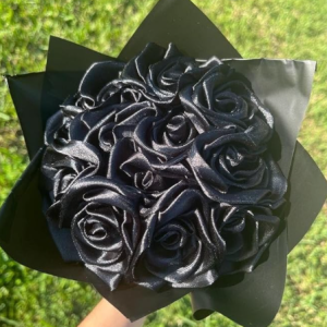 Handmade Satin Ribbon Rose Bouquet - Long Lasting Artificial Flower Gift for Anniversary & Birthday
