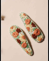 Hand Embroidered Tic Tac Hair Clips For Women & Girls | Hair Clips|